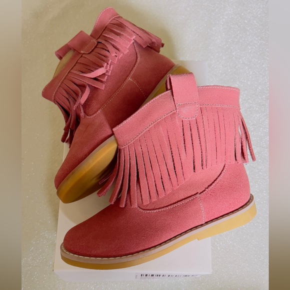 Elephantito girls pink suede fringe boot - Picture 1 of 3